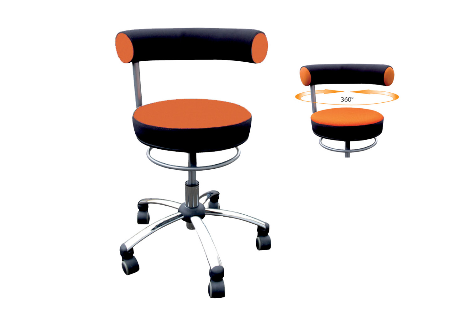  Sanus® Stuhl, Lehne fest Kunstleder orange