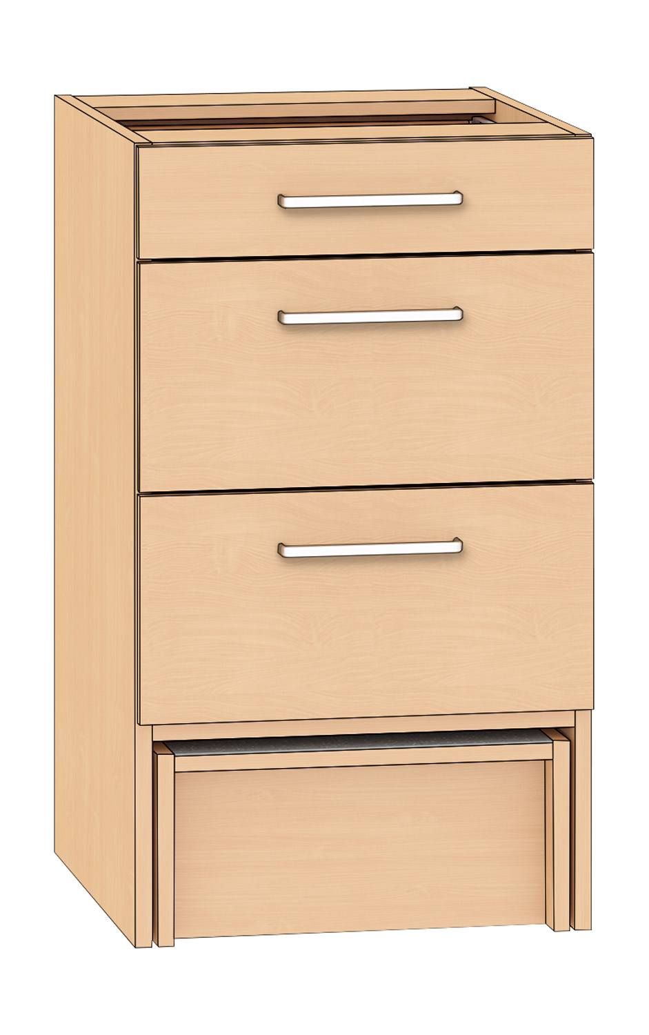 Schubkastenschrank mit 3 Schubkästen, Breite 50 cm