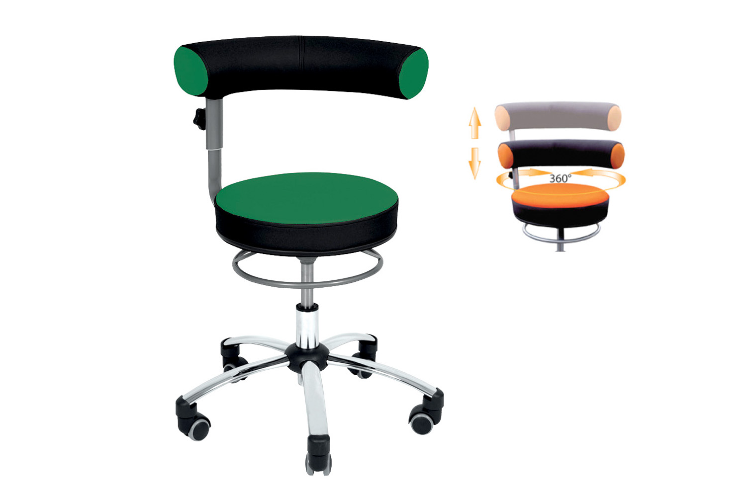  Sanus® Stuhl, Lehne höhenverstellbar Stoff grün