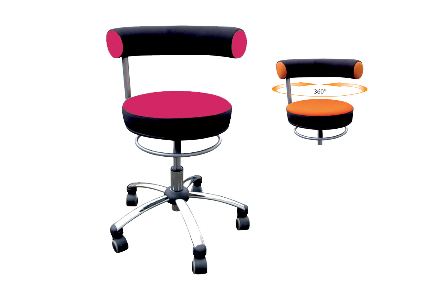  Sanus® Stuhl, Lehne fest Kunstledere pink