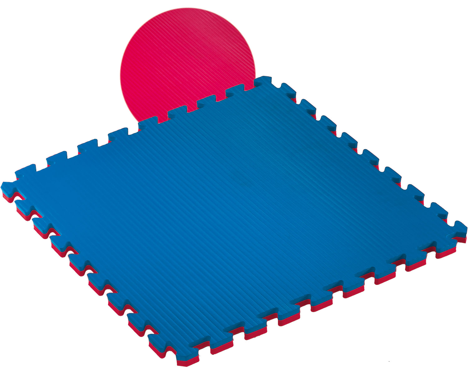 Puzzlematte Fallschutz rot/blau