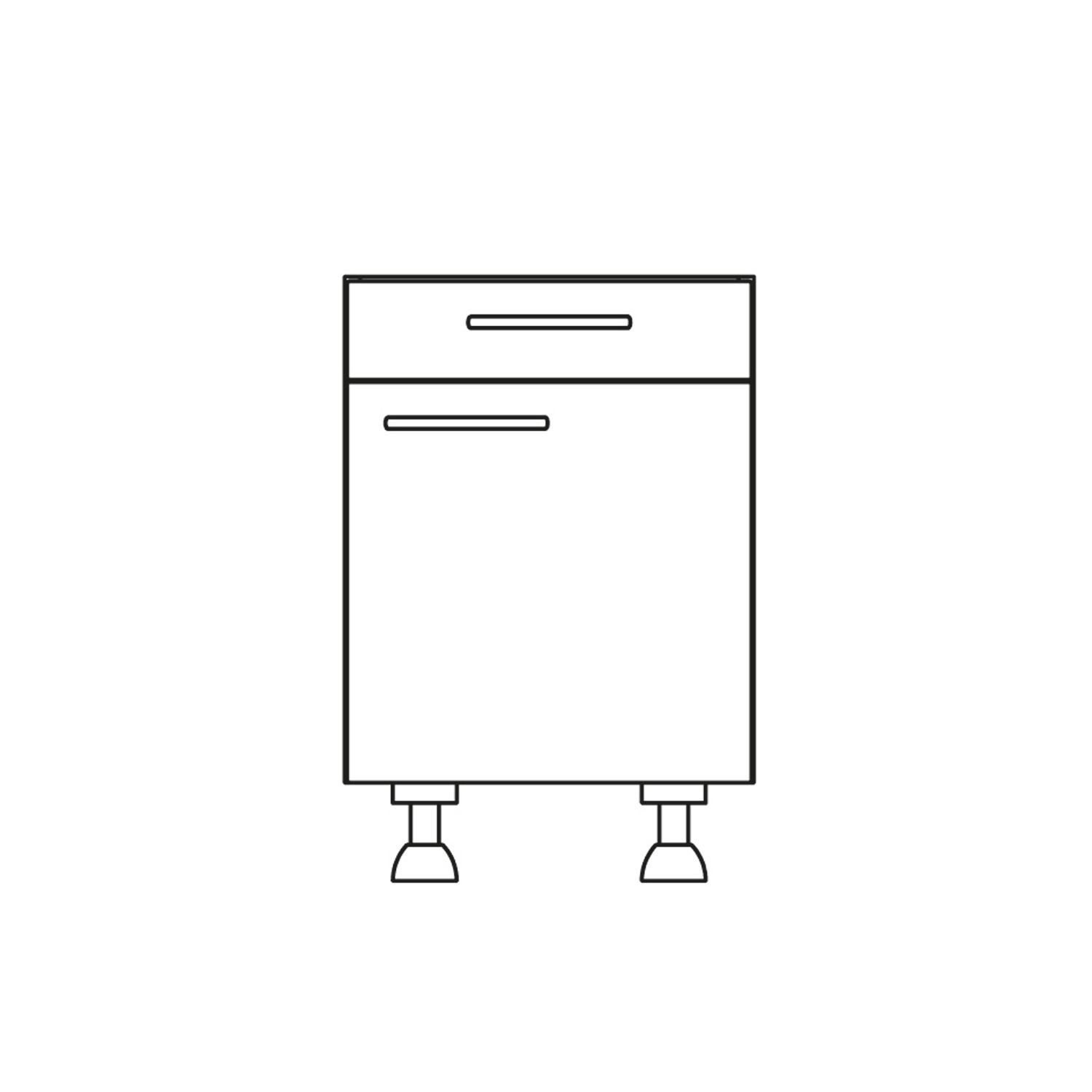 Anstellschrank Breite 50, Türanschlag rechts, Ahorn