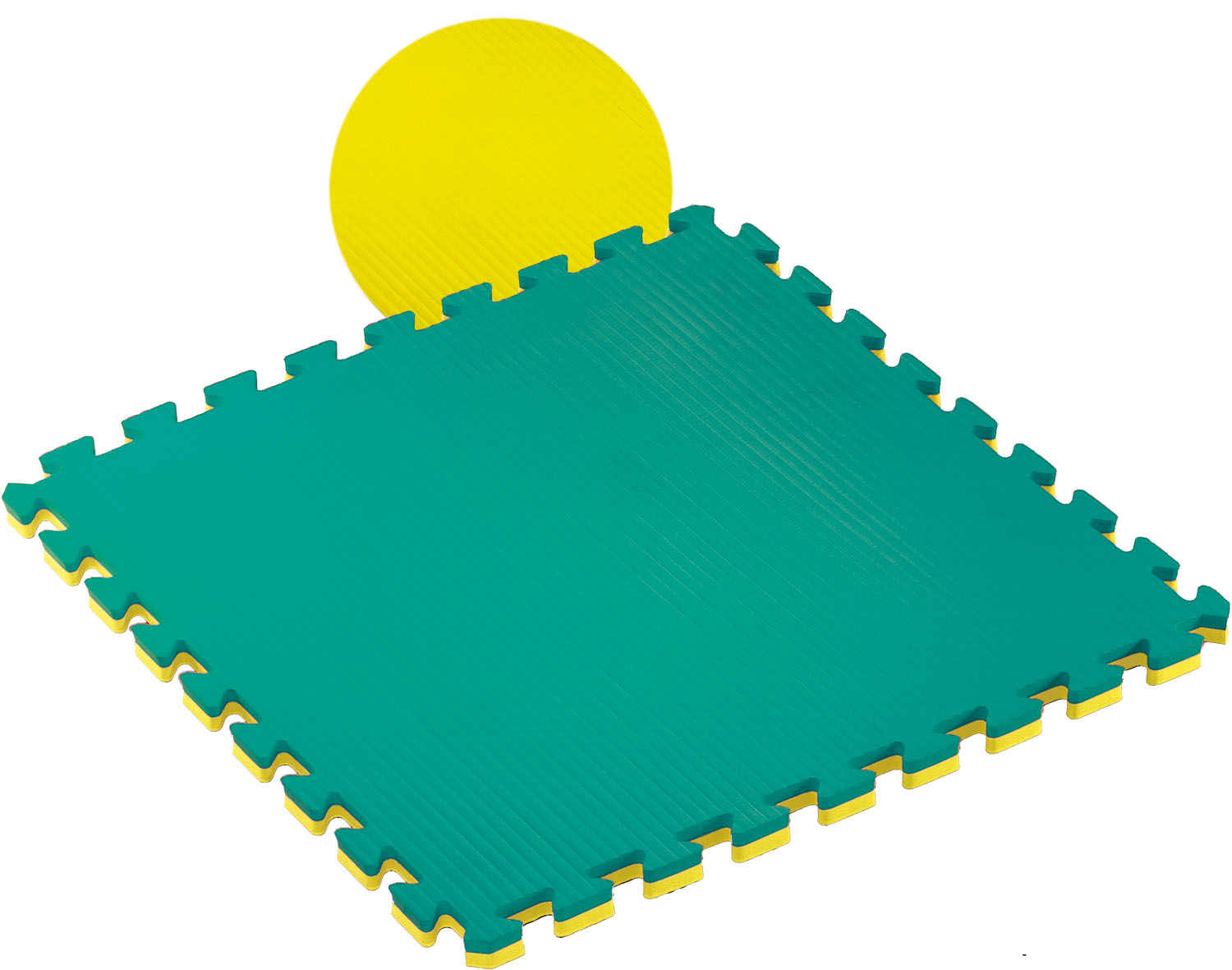 Puzzlematte Fallschutz gelb/grün