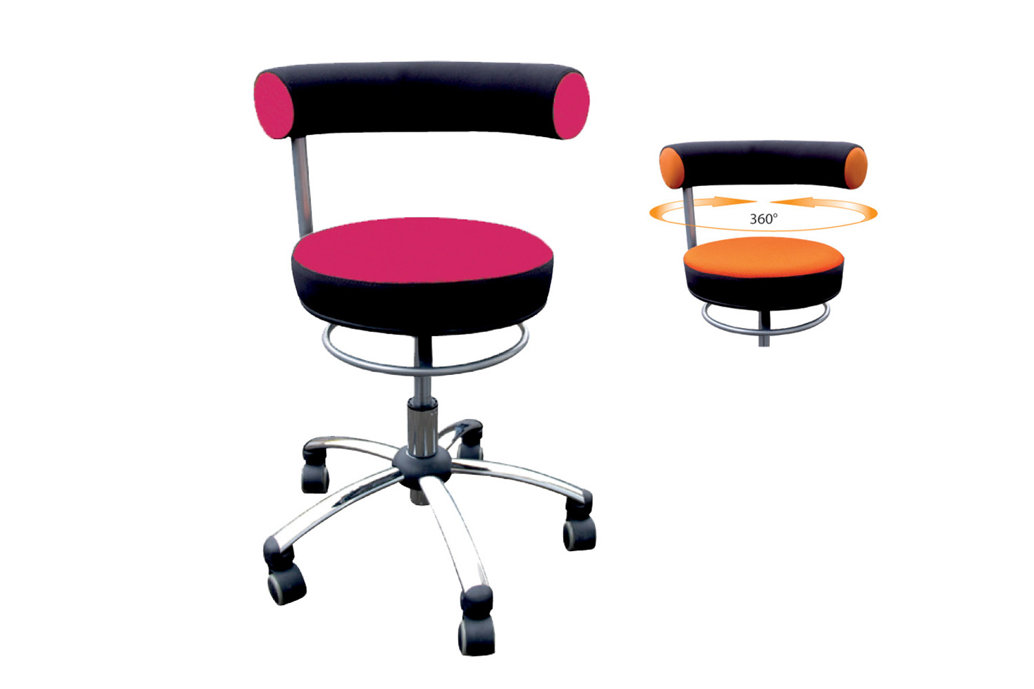  Sanus® Stuhl, Lehne fest Kunstleder pink
